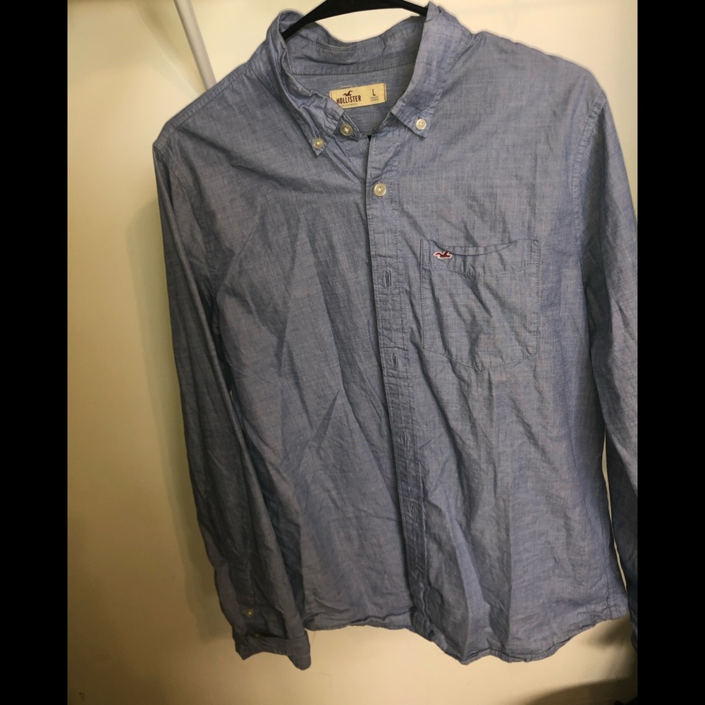 Hollister Long sleeve Chambray button up sz L